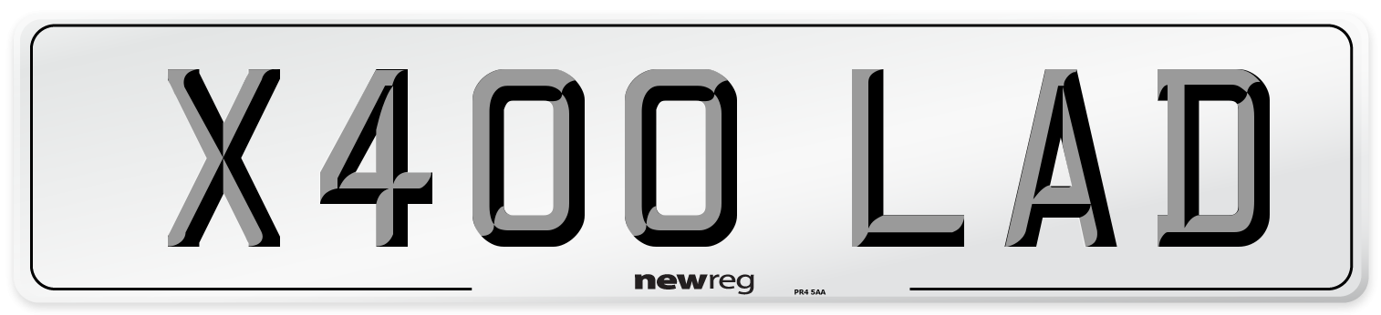 X400 LAD Number Plate from New Reg